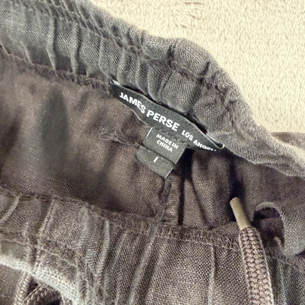 JAMES PERSE Lightweight 100% Linen Pants in Black Men Small Fits 34x31 NWT $295